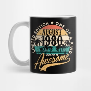 40th birthday gifts for men and women August 1980 gift 40 years Mug